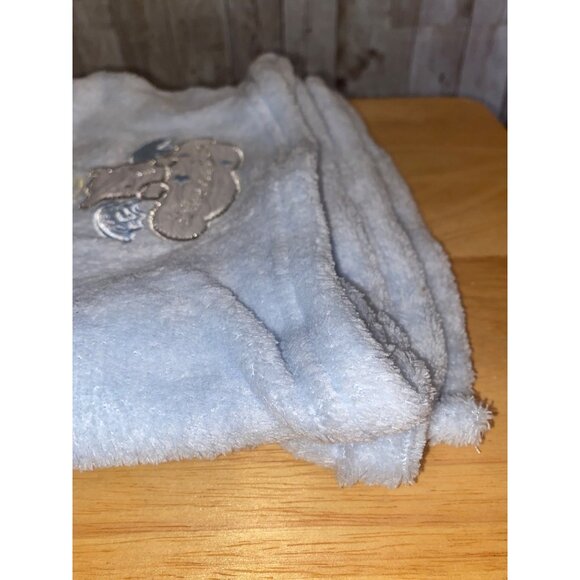 Baby Starters Blue Bless Our Baby Blanket Nursery Swaddle 29” X 26” Angel Bear - Picture 7 of 8